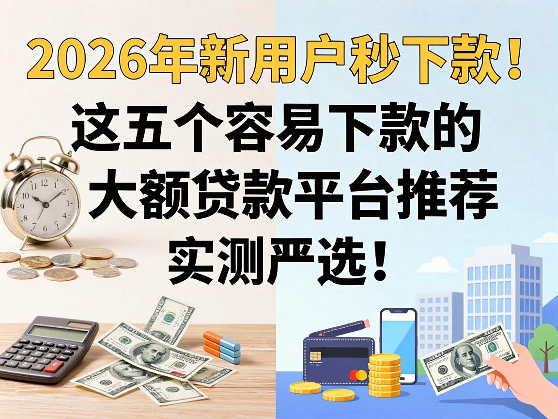 2026年新用户秒下款！这五个容易下款的大额贷款平台推荐，实测严选！