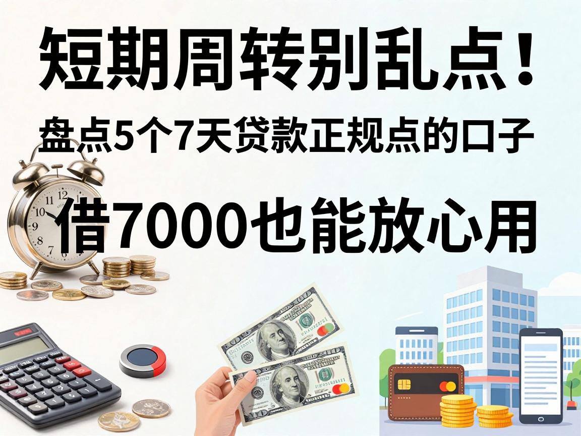 短期周转别乱点！盘点5个7天贷款正规点的口子，借7000也能放心用