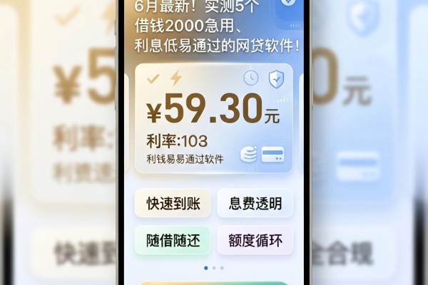 6月最新！实测5个借钱2000急用、利息低易通过的网贷软件