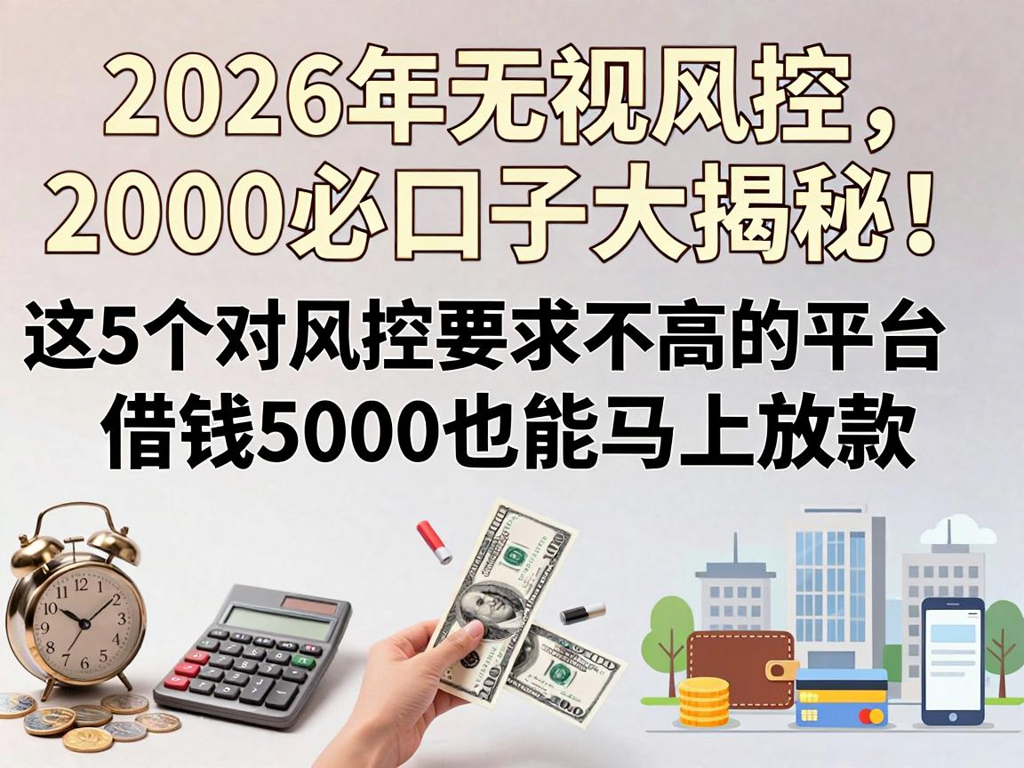 2026年无视风控2000必下口子大揭秘！这5个对风控要求不高的平台，借钱5000也能马上放款