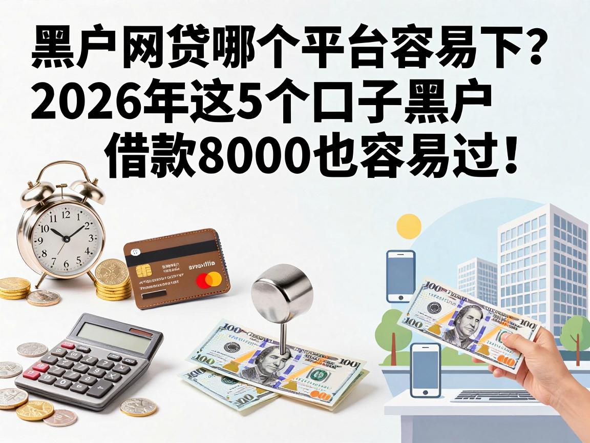 黑户网贷哪个平台容易下？2026年这5个口子黑户借款8000也容易过！