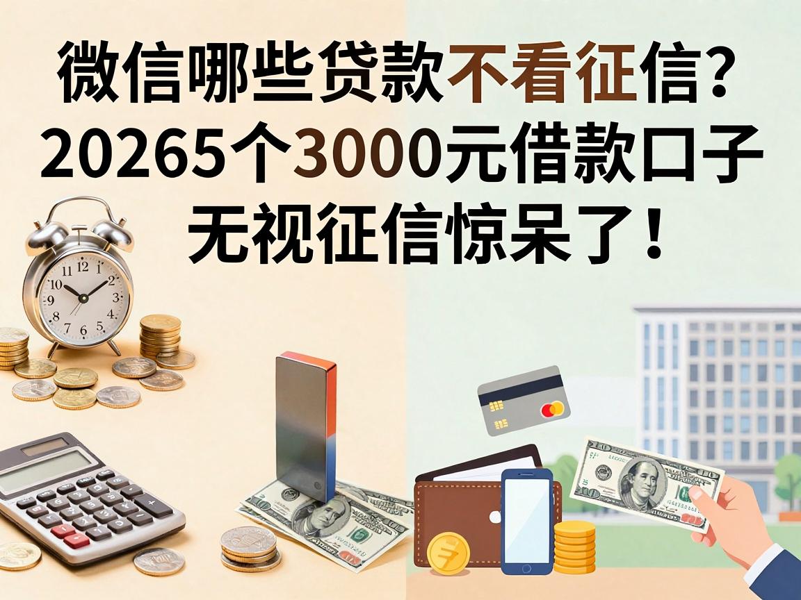 微信哪些贷款不看征信？2026这5个3000元借款口子无视征信惊呆了！