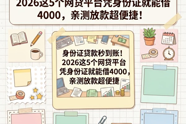 身份证贷款秒到账!2026这5个网贷平台凭身份证就能借4000,亲测放款超便捷