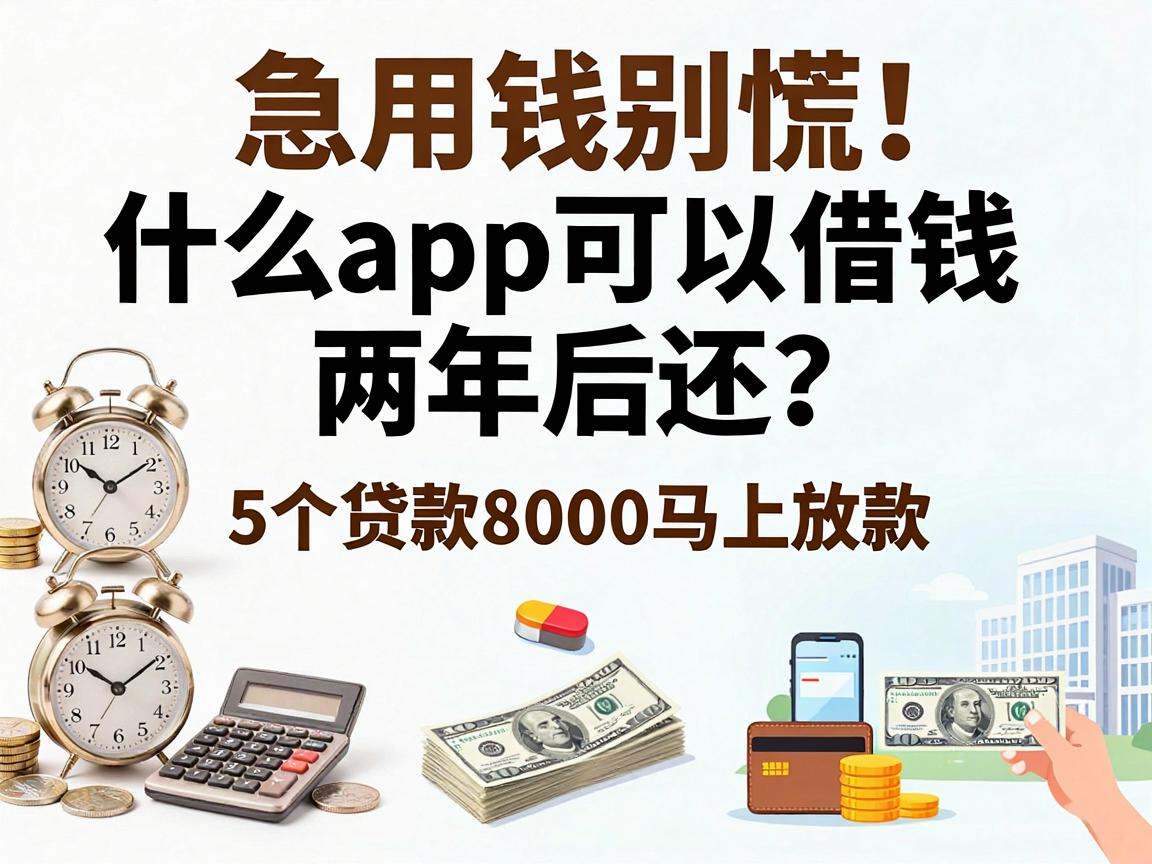 急用钱别慌！什么app可以借钱两年后还？这5个贷款8000马上放款、还款压力小的平台口碑爆了