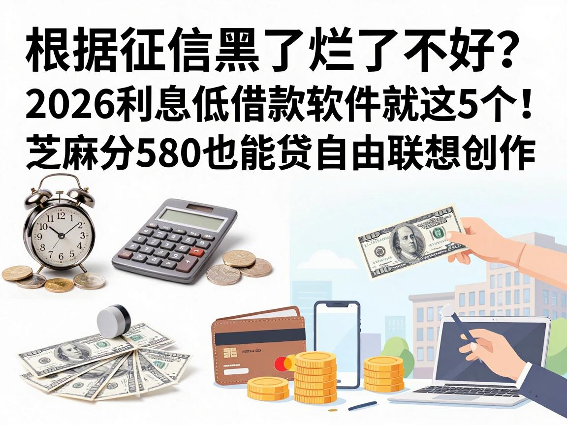 征信黑了烂了不好？2026利息低借款软件就这5个！芝麻分580也能贷