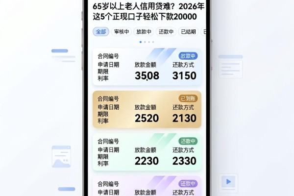 65岁以上老人信用贷难?2026年这5个正规口子轻松下款20000