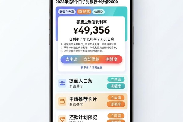 黑户凭银行卡就能贷款的平台盘点!2026年这5个口子凭银行卡秒借2000