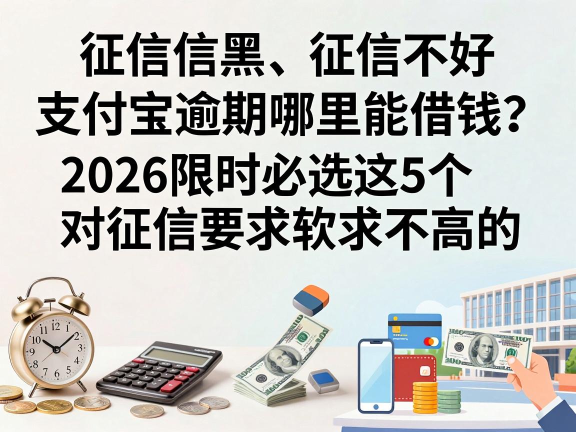征信黑、征信不好、征信烂、支付宝逾期哪里能借钱？2026限时必选这5个对征信要求不高的6000借款软件