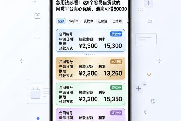急用钱必看!这5个容易借贷款的网贷平台真心优质,最高可借50000