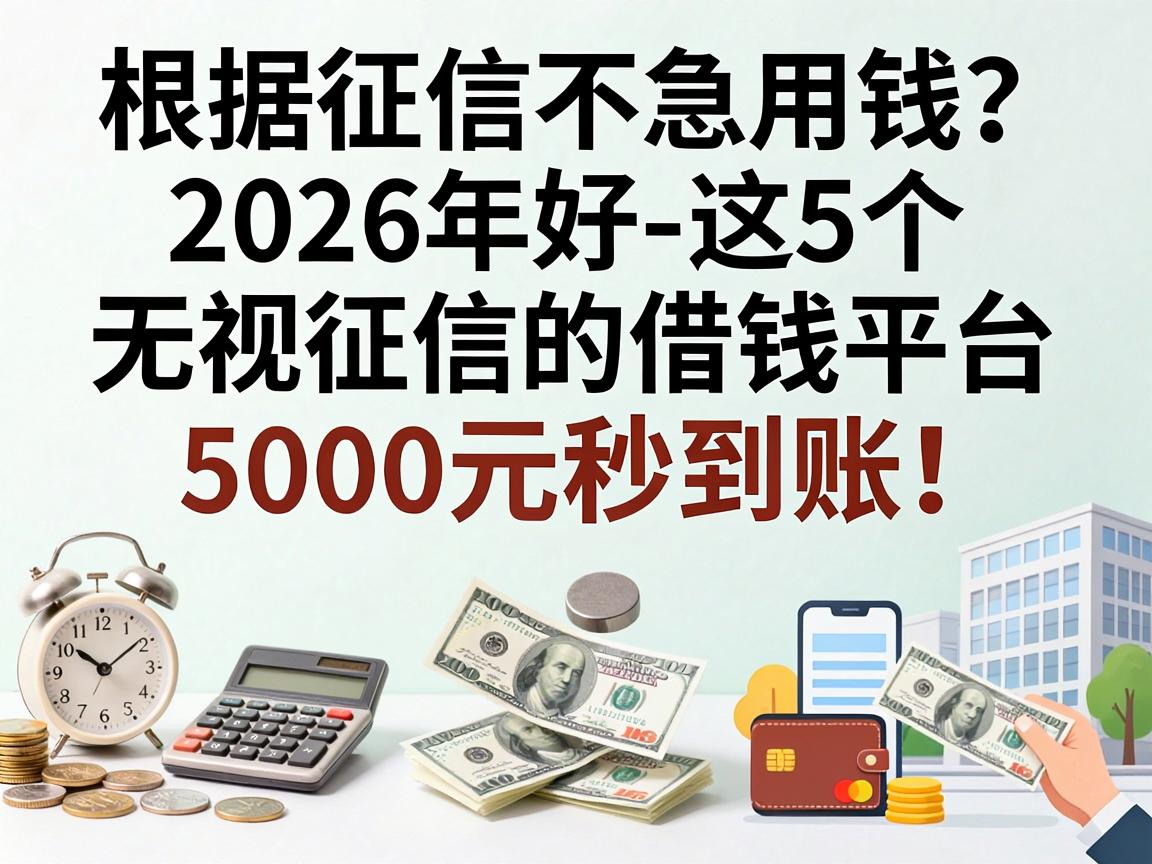 征信不好急用钱？2026年这5个无视征信的借钱平台，5000元秒到账！