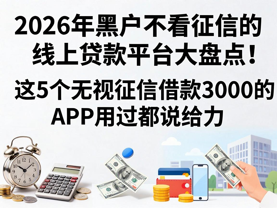 2026年黑户不看征信的线上贷款平台大盘点！这5个无视征信借款3000的APP用过都说给力