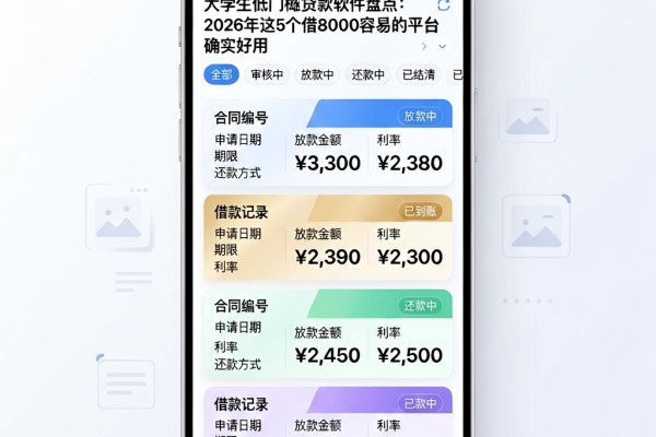 大学生低门槛贷款软件盘点:2026年这5个借8000容易的平台确实好用