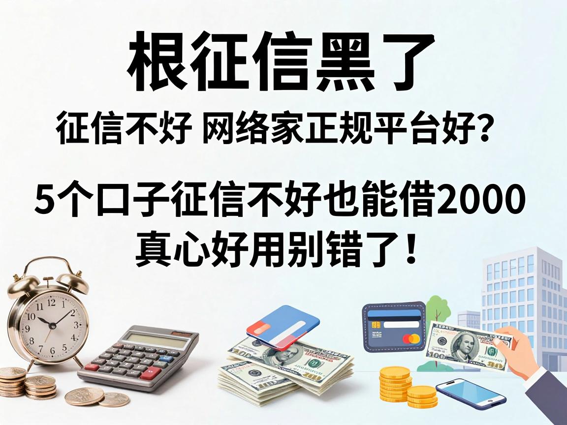 征信黑了、征信不好、征信烂？网络贷款哪家正规平台好？这5个口子征信不好也能借2000，真心好用别错过！