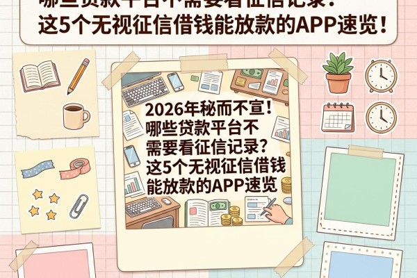 2026年秘而不宣!哪些贷款平台不需要看征信记录?这5个无视征信借钱能放款的APP速览