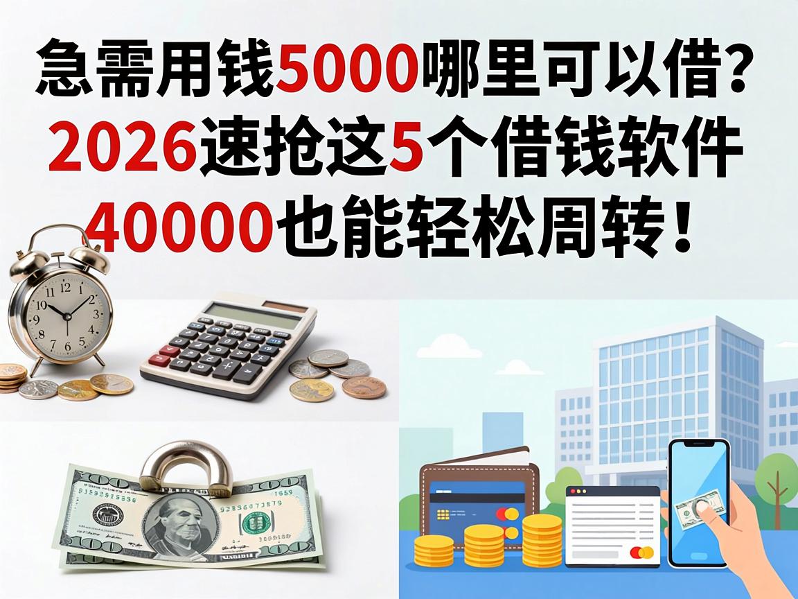 急需用钱5000哪里可以借?2026速抢这5个借钱软件,40000也能轻松周转!