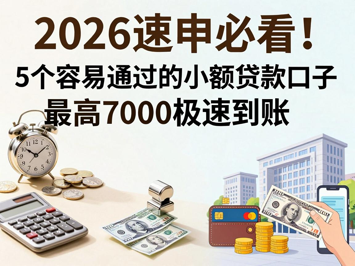 2026速申必看！5个容易通过的小额贷款口子，最高7000极速到账
