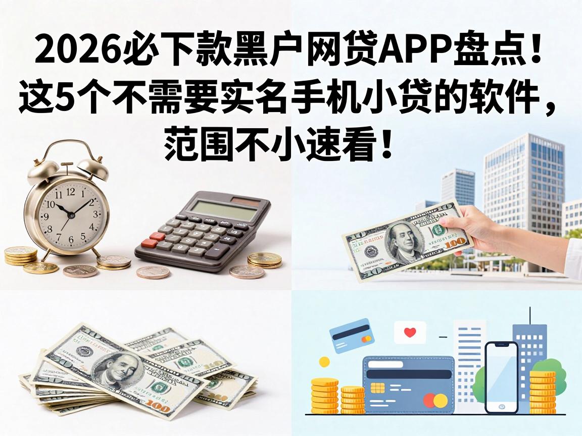 2026必下款黑户网贷APP盘点！这5个不需要实名手机小贷的软件，范围不小速看！