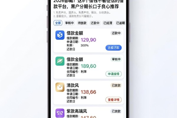 2026必藏！这5个借钱不看征信的借款平台，黑户分期长口子良心推荐