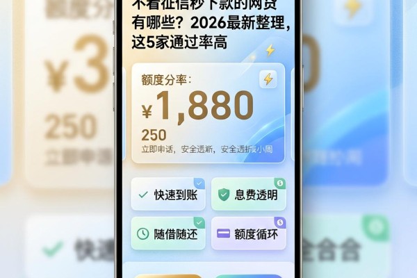 不看征信秒下款的网贷有哪些?2026最新整理,这5家通过率高