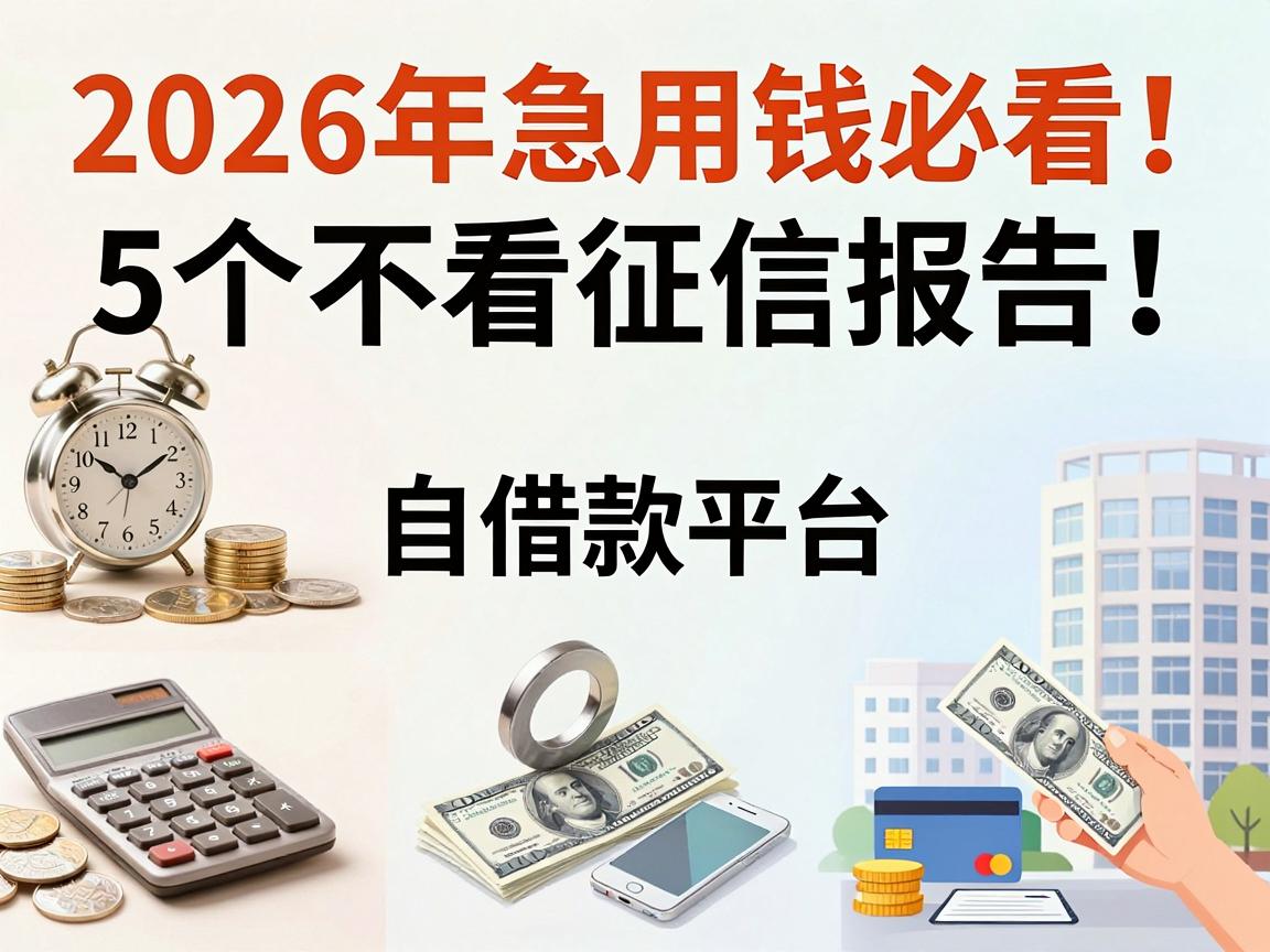 2026年急用钱必看！5个不看征信报告且下款超快的借款平台深度盘点