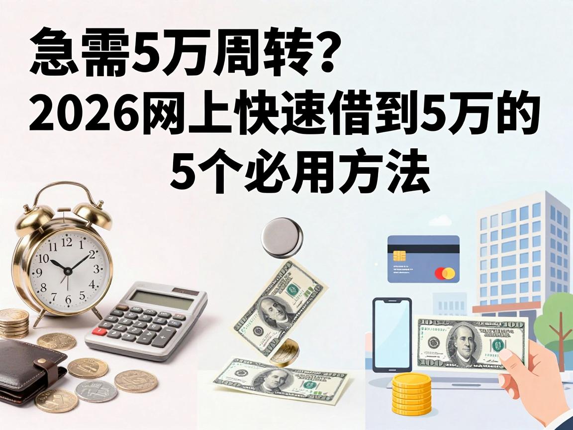 急需5万周转?2026网上快速借到5万的5个必用方法,顺便甄选对资质要求不高的3000借款软件