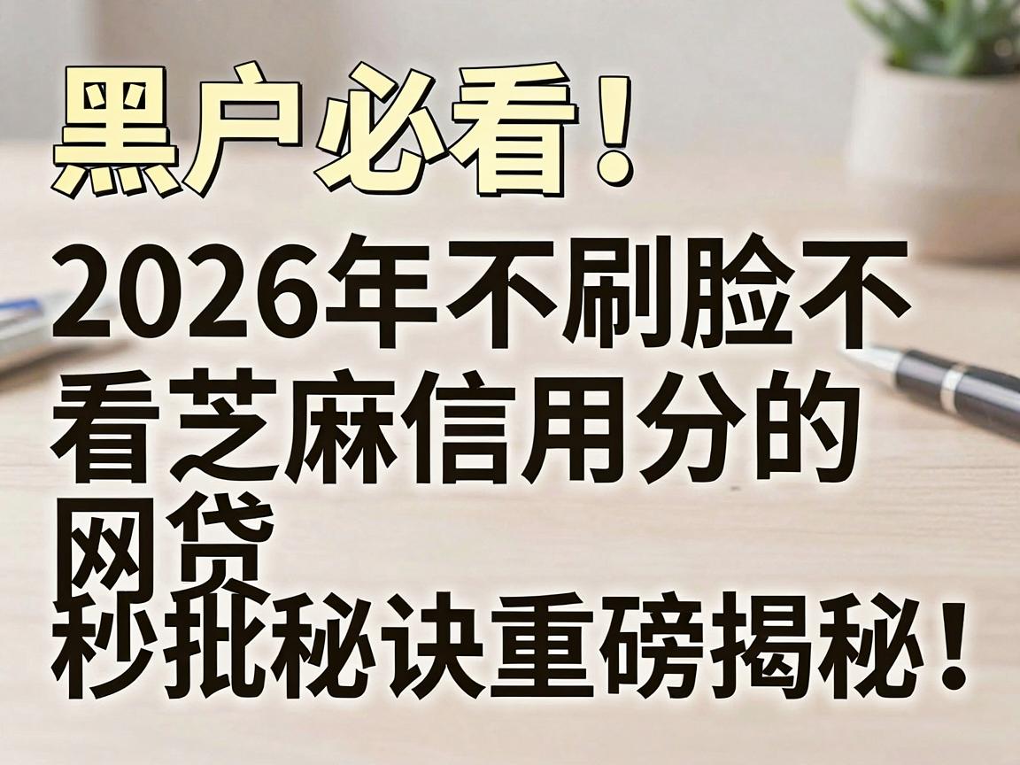 黑户必看！2026年不刷脸不看芝麻信用分的网贷秒批秘诀重磅揭秘