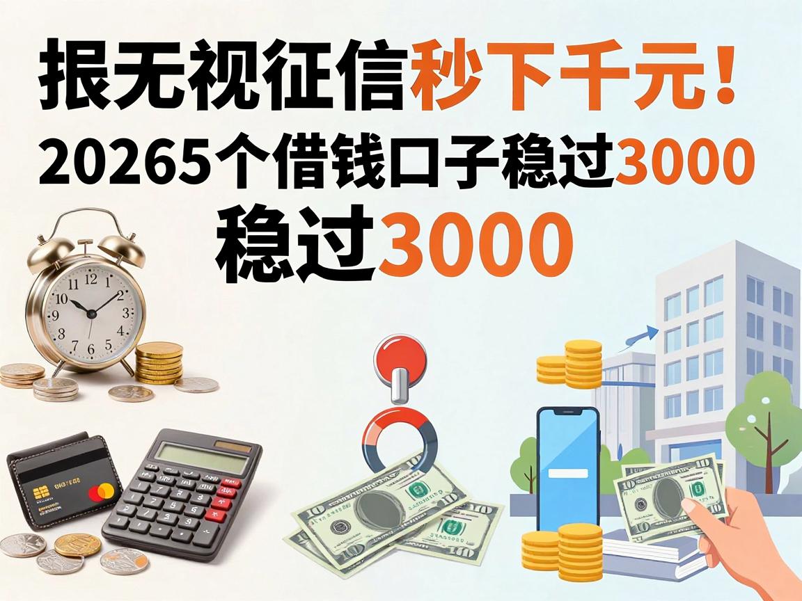 无视征信秒下千元！2026这5个借钱口子稳过3000，不查征信的千元贷款实用首选