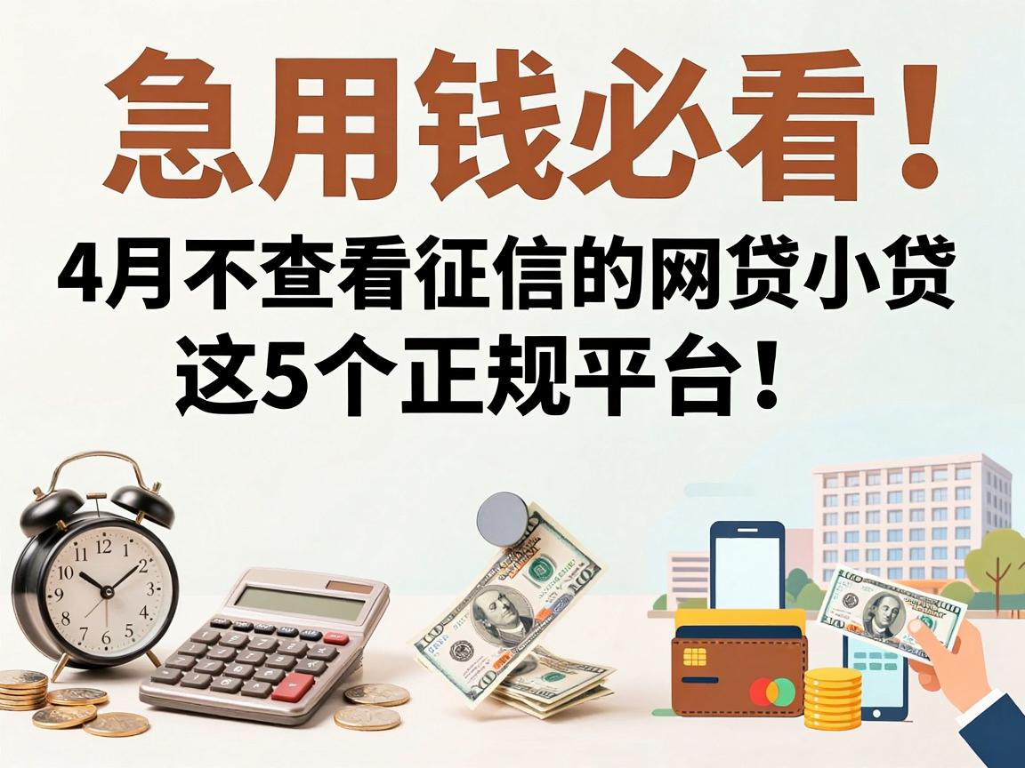 急用钱必看!4月不查看征信的网贷小贷,这5个正规平台易通过
