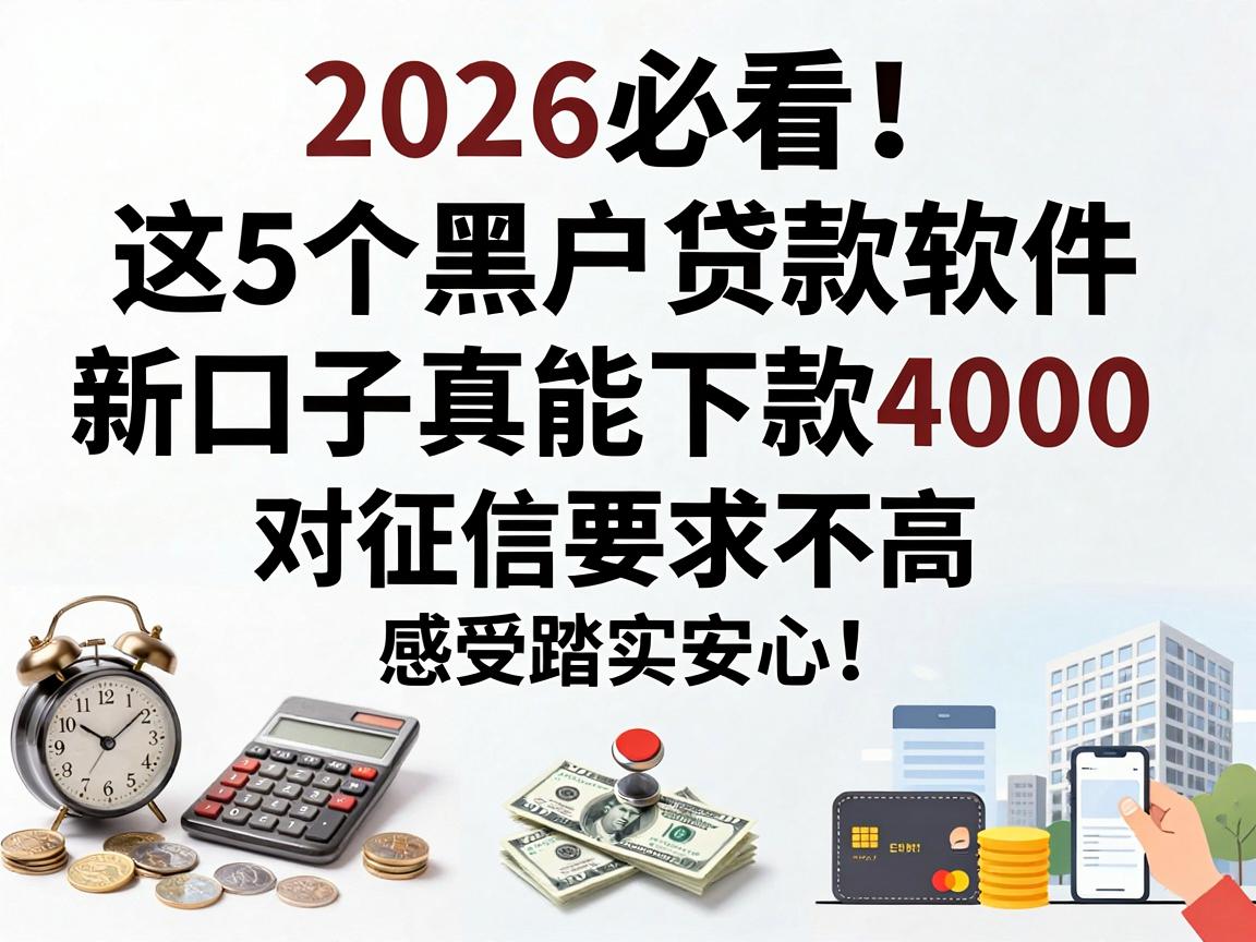 2026必看！这5个黑户贷款软件新口子真能下款4000，对征信要求不高，感受踏实安心！