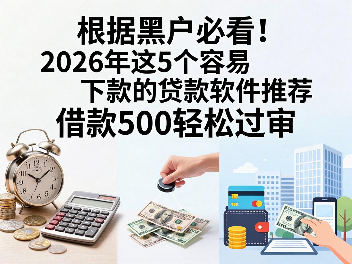 黑户必看！2026年这5个容易下款的贷款软件推荐，借款500轻松过审