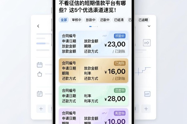 不看征信的短期借款平台有哪些?这5个优选渠道速览!