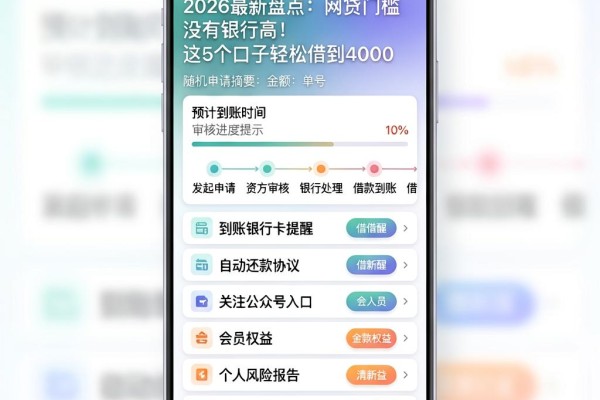 2026最新盘点:网贷门槛没有银行高!这5个口子轻松借到4000