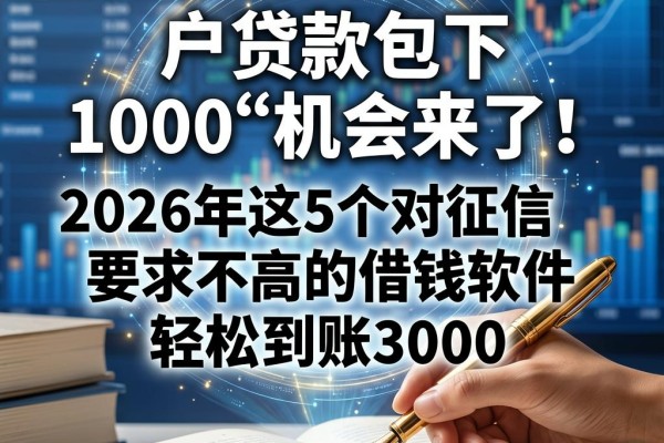 黑户贷款包下1000的机会来了！2026年这5个对征信要求不高的借钱软件，轻松到账3000