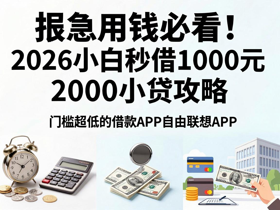 急用钱必看!2026小白秒借1000元小贷攻略,附5个2000元秒过、门槛超低的借款APP