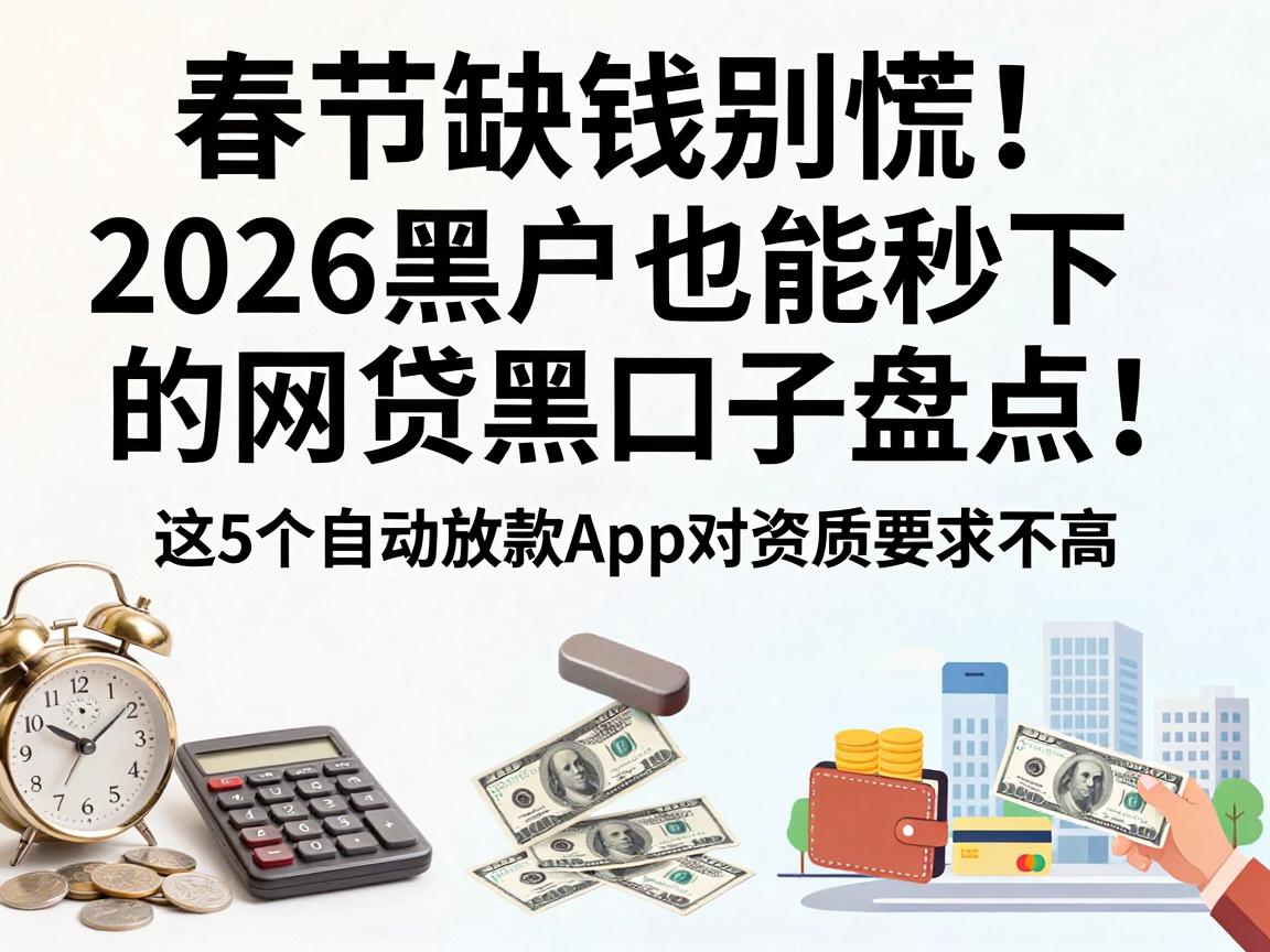 春节缺钱别慌!2026黑户也能秒下的网贷黑口子盘点,这5个自动放款App对资质要求不高