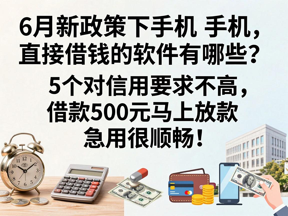 6月新政策下,手机直接借钱的软件有哪些?这5个对信用要求不高,借款500元马上放款,急用很顺畅!