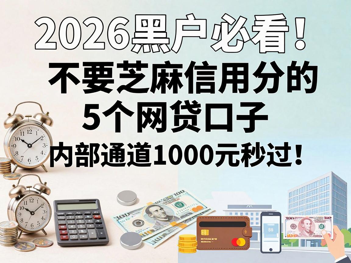 2026黑户必看!无视征信、不要芝麻信用分的5个网贷口子,内部通道1000元秒过!