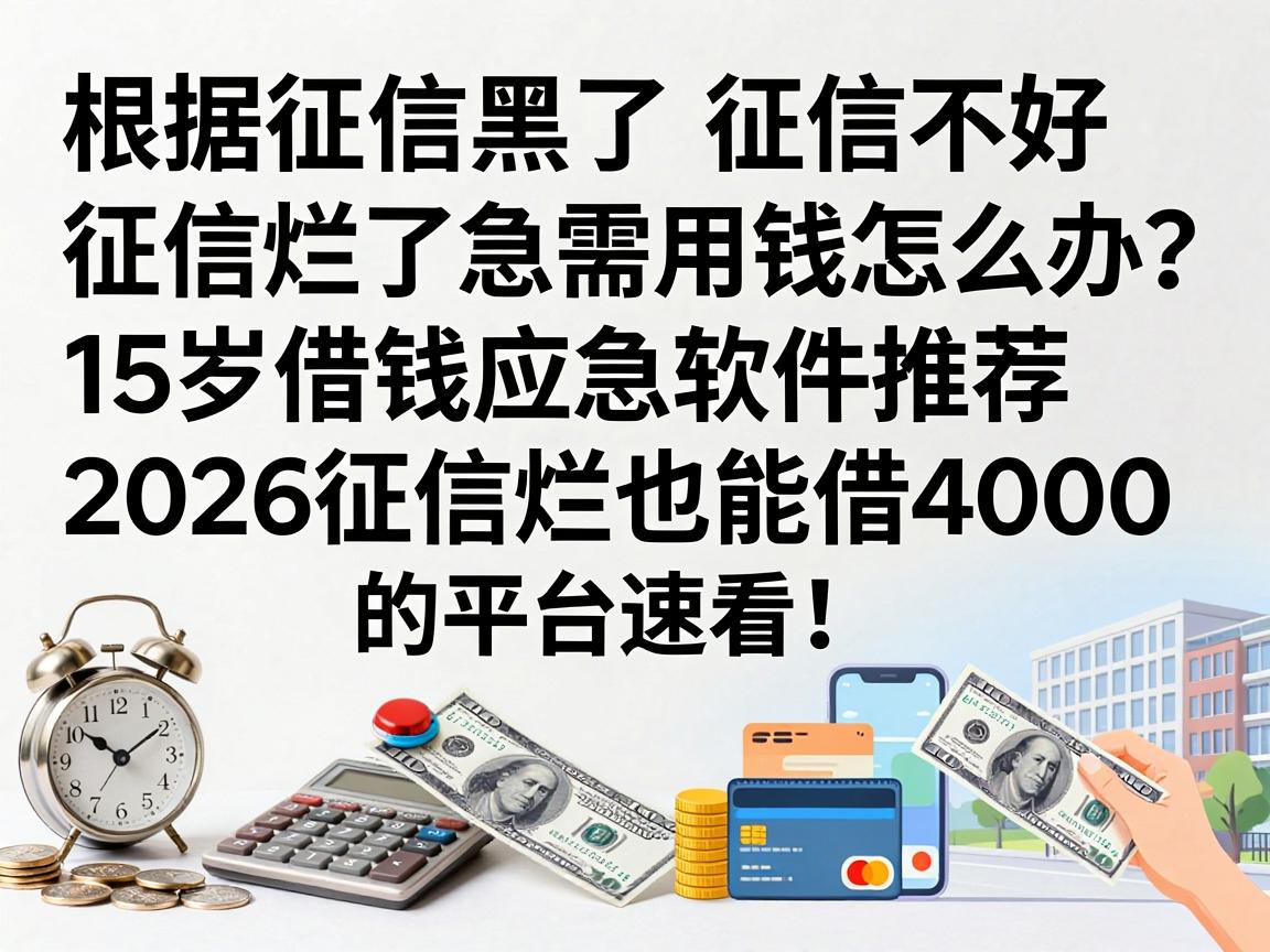 征信黑了、征信不好、征信烂了急需用钱怎么办?15岁借钱应急软件推荐,2026征信烂也能借4000的平台速看!