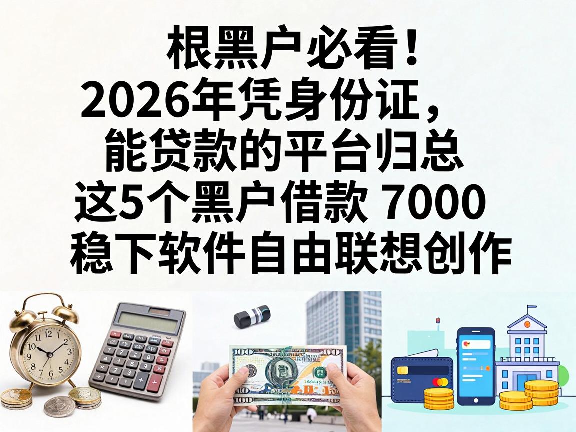 黑户必看！2026年凭身份证能贷款的平台归总，这5个黑户借款7000稳下软件