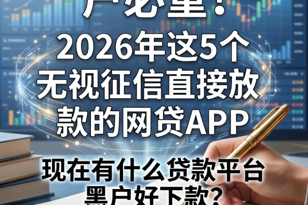黑户必看！2026年这5个无视征信直接放款的网贷APP，现在有什么贷款平台黑户好下款？用过都说顺畅