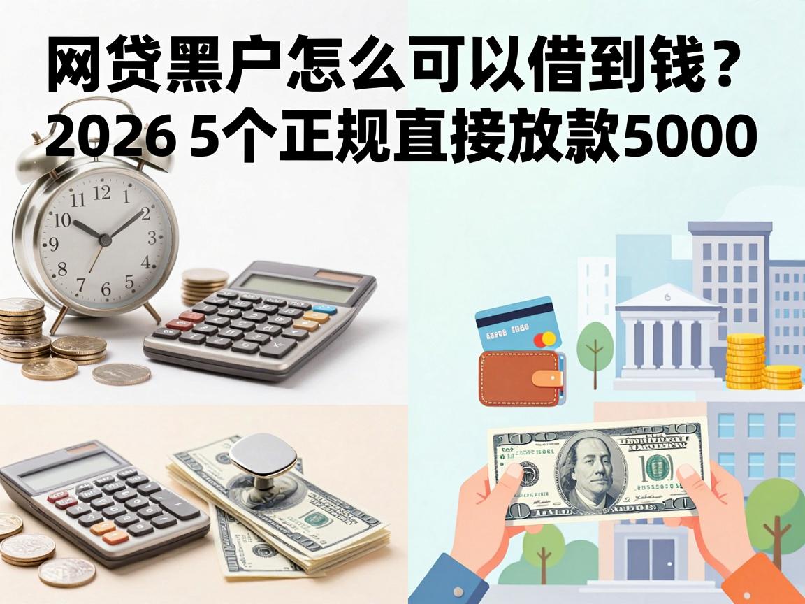 网贷黑户怎么可以借到钱?2026这5个正规APP不审核直接放款5000,亲测有效