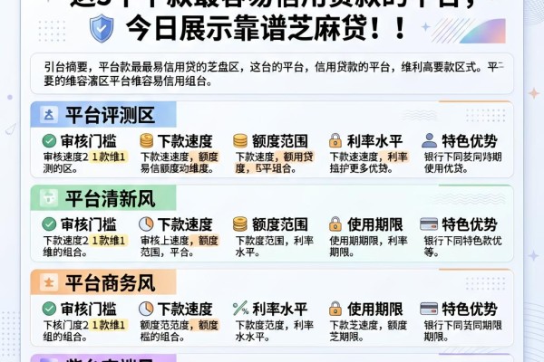 2026年最新盘点:这5个下款最容易信用贷款的平台,今日展示靠谱芝麻贷!