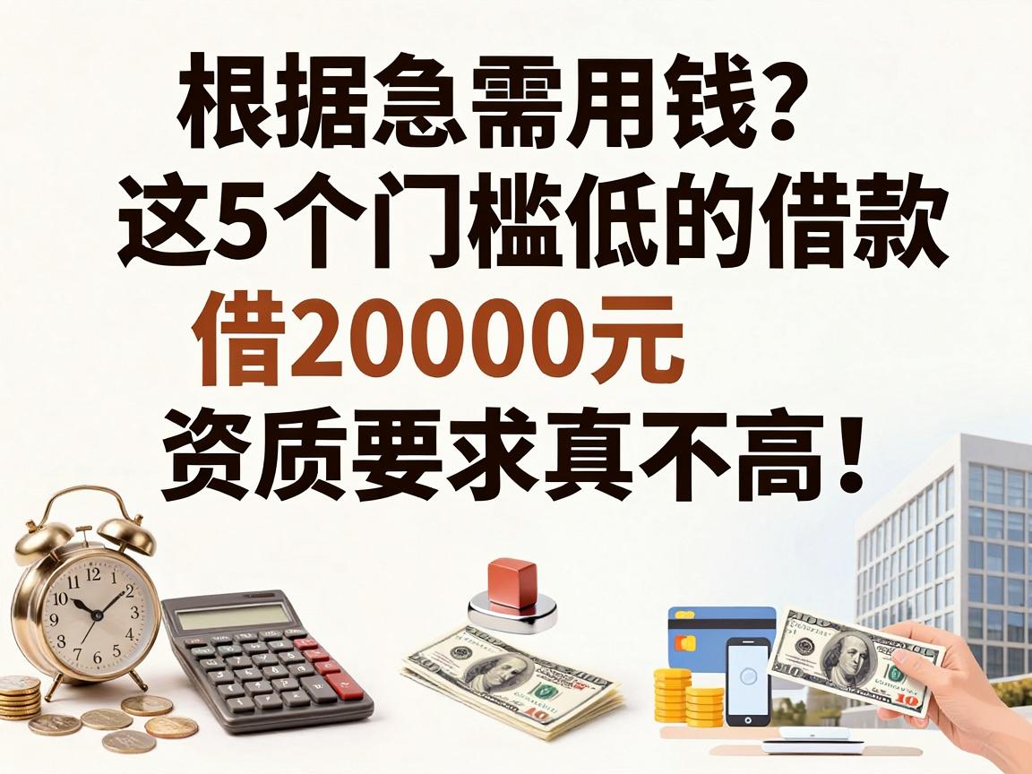 急需用钱？这5个门槛低的借款软件，借20000元资质要求真不高！