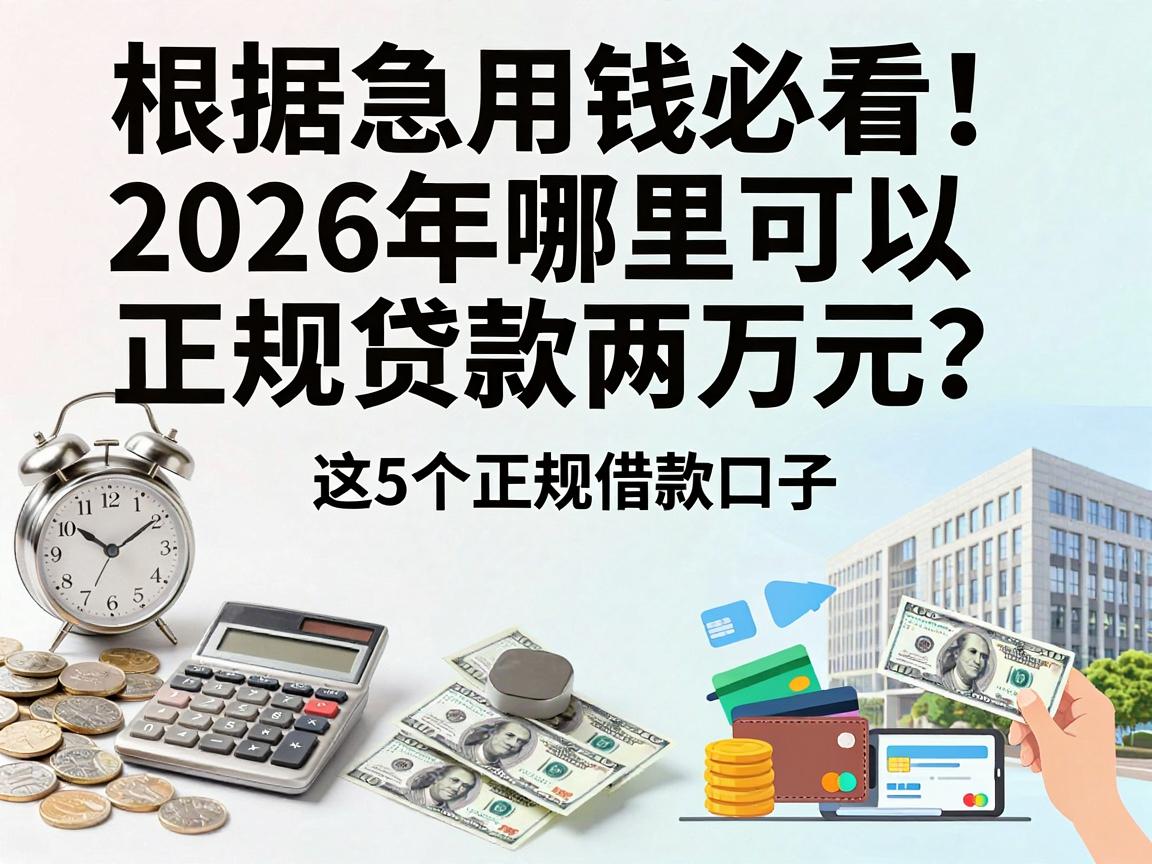 急用钱必看！2026年哪里可以正规贷款两万元？这5个正规借款口子能下两万五