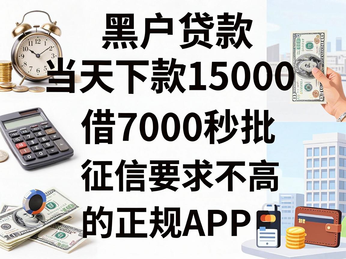 黑户贷款当天下款15000，盘点5个借款7000秒批、征信要求不高的正规APP