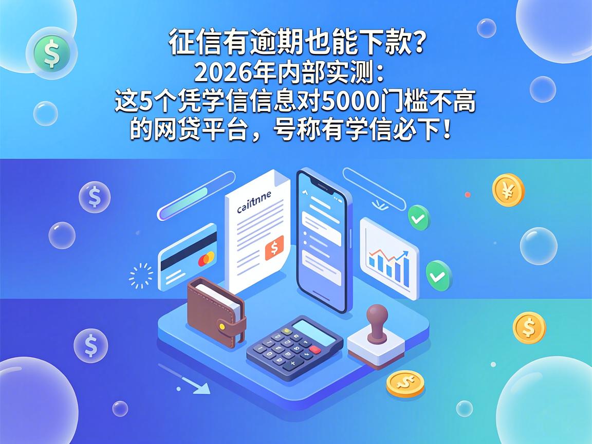 征信有逾期也能下款?2026年内部实测:这5个凭学信信息对5000门槛不高的网贷平台,号称有学信必下!
