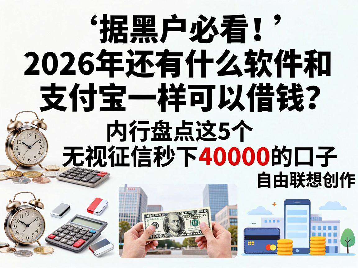 黑户必看!2026年还有什么软件和支付宝一样可以借钱?内行盘点这5个无视征信秒下40000的口子