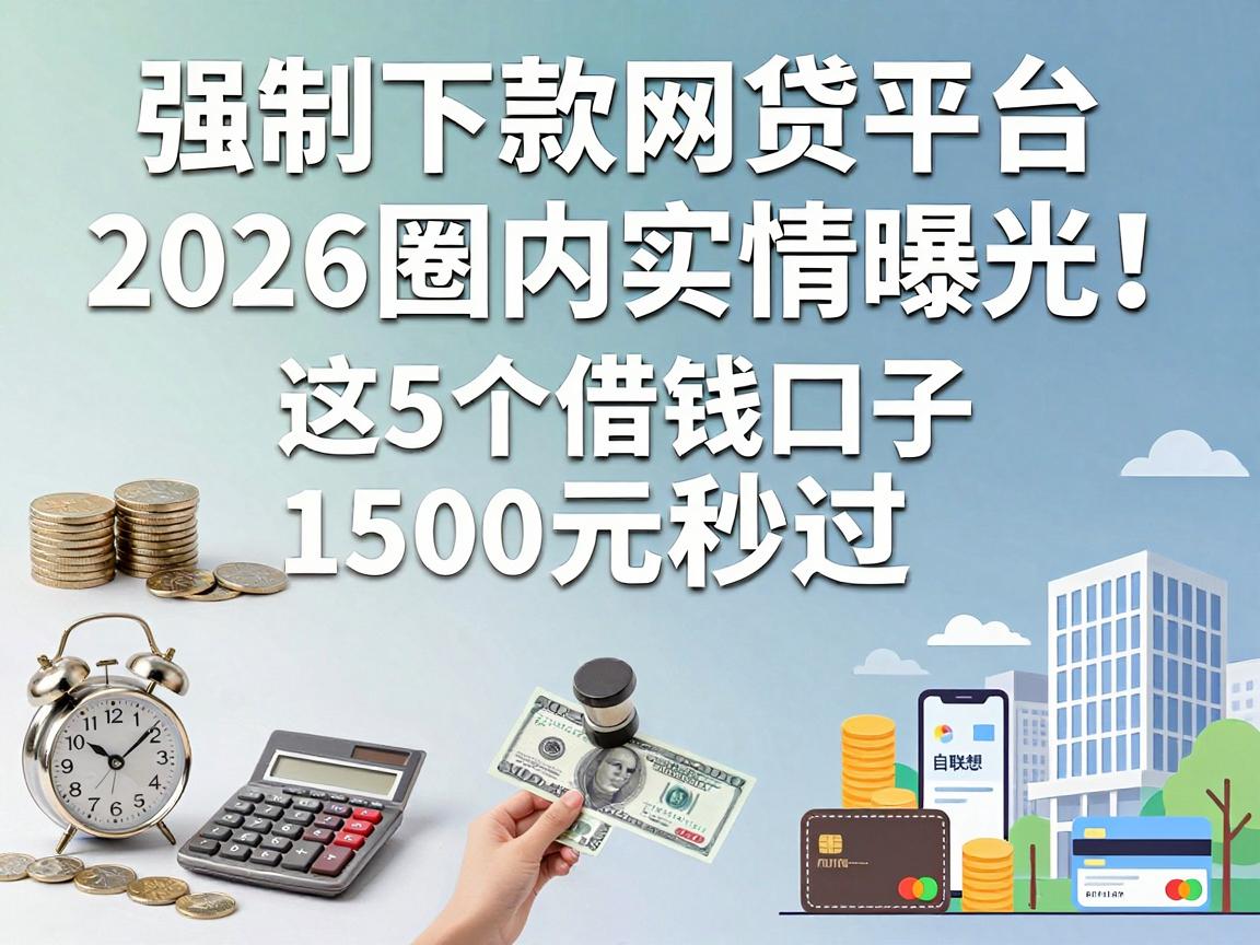 强制下款网贷平台2026圈内实情曝光！这5个借钱口子1500元秒过