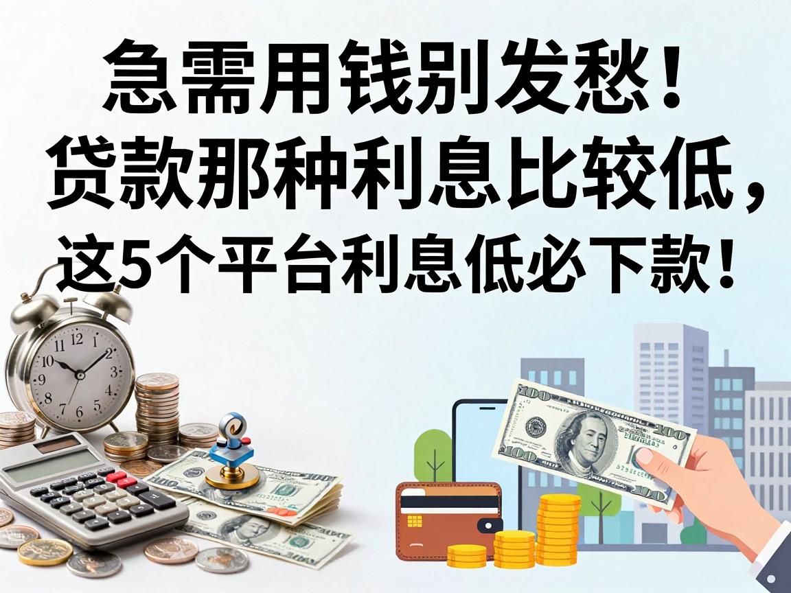 急需用钱别发愁！贷款那种利息比较低，这5个平台利息低必下款，体验超赞