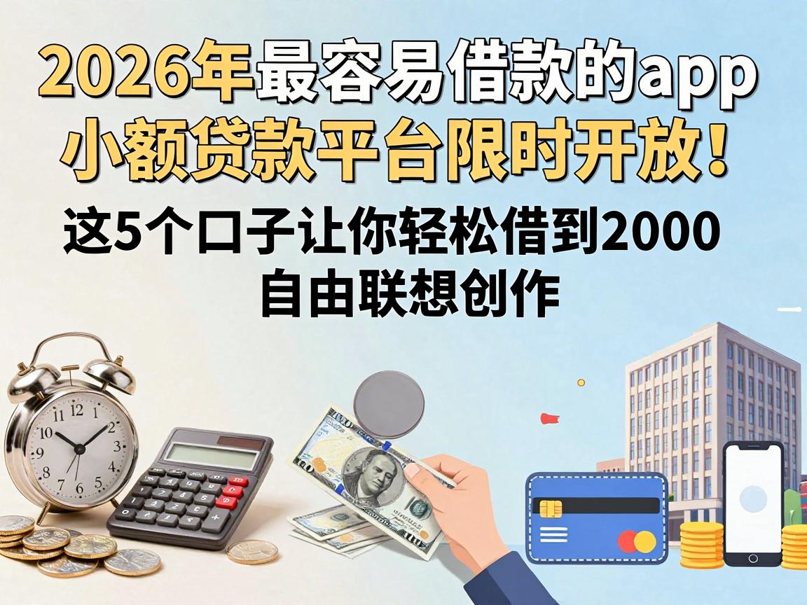 2026年最容易借款的app小额贷款平台限时开放！这5个口子让你轻松借到2000
